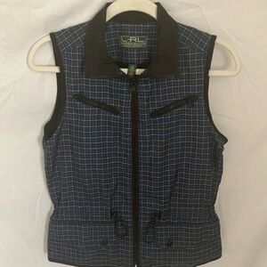 Lauren Ralph Lauren- Lauren Active: Blue/White plaid vest-snitch waist-XS